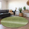 Piper Looms Mayfield Stripes AMF1033 Green Machine Washable Area Rug Round Lifestyle Image Feature