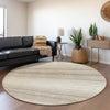 Piper Looms Mayfield Stripes AMF1033 Ivory Machine Washable Area Rug Round Lifestyle Image Feature
