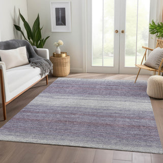 Piper Looms Mayfield Stripes AMF1033 Lavender Machine Washable Area Rug Lifestyle Image Feature