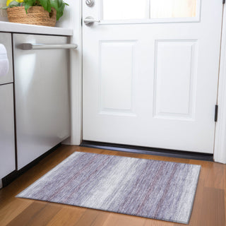 Piper Looms Mayfield Stripes AMF1033 Lavender Machine Washable Area Rug Scatter Lifestyle Image Feature