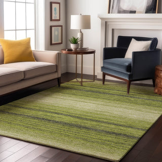 Piper Looms Mayfield Stripes AMF1033 Lime Machine Washable Area Rug Lifestyle Image Feature