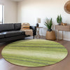 Piper Looms Mayfield Stripes AMF1033 Lime Machine Washable Area Rug Round Lifestyle Image Feature