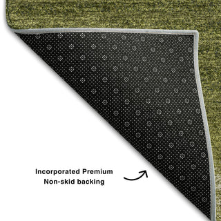 Piper Looms Mayfield Stripes AMF1033 Olive Machine Washable Area Rug Backing Image