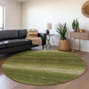 Piper Looms Mayfield Stripes AMF1033 Olive Machine Washable Area Rug Round Lifestyle Image Feature