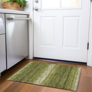 Piper Looms Mayfield Stripes AMF1033 Olive Machine Washable Area Rug Scatter Lifestyle Image Feature