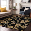 Piper Looms Mayfield Floral AMF1034 Black Machine Washable Area Rug Lifestyle Image Feature