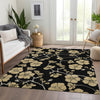 Piper Looms Mayfield Floral AMF1034 Black Machine Washable Area Rug Lifestyle Image Feature