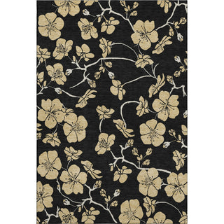 Piper Looms Mayfield Floral AMF1034 Black Machine Washable Area Rug main image