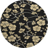 Piper Looms Mayfield Floral AMF1034 Black Machine Washable Area Rug Round Main Image