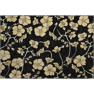 Piper Looms Mayfield Floral AMF1034 Black Machine Washable Area Rug Scatter Main Image