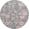 Piper Looms Mayfield Floral AMF1034 Gray Machine Washable Area Rug Round Main Image