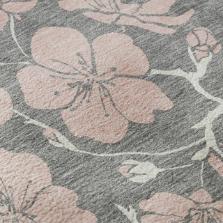 Piper Looms Mayfield Floral AMF1034 Gray Machine Washable Area Rug Swatch Image