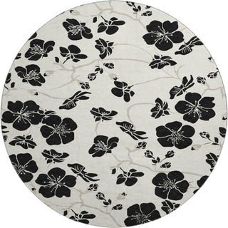 Piper Looms Mayfield Floral AMF1034 Ivory Machine Washable Area Rug Round Main Image