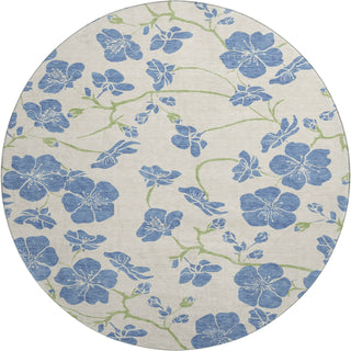 Piper Looms Mayfield Floral AMF1034 Linen Machine Washable Area Rug Round Main Image