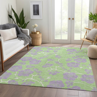 Piper Looms Mayfield Floral AMF1034 Mint Machine Washable Area Rug Lifestyle Image Feature