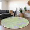 Piper Looms Mayfield Floral AMF1034 Mint Machine Washable Area Rug Round Lifestyle Image Feature