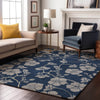 Piper Looms Mayfield Floral AMF1034 Navy Machine Washable Area Rug Lifestyle Image Feature