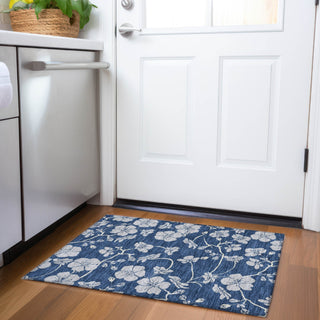 Piper Looms Mayfield Floral AMF1034 Navy Machine Washable Area Rug Scatter Lifestyle Image Feature