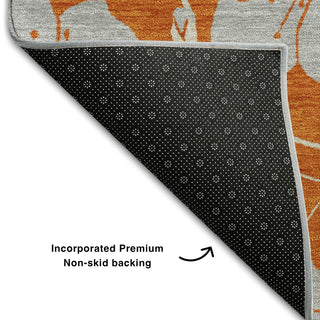 Piper Looms Mayfield Floral AMF1034 Orange Machine Washable Area Rug Backing Image