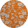 Piper Looms Mayfield Floral AMF1034 Orange Machine Washable Area Rug Round Main Image