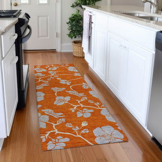 Piper Looms Mayfield Floral AMF1034 Orange Machine Washable Area Rug Runner Lifestyle Image Feature