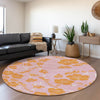 Piper Looms Mayfield Floral AMF1034 Pink Machine Washable Area Rug Round Lifestyle Image Feature