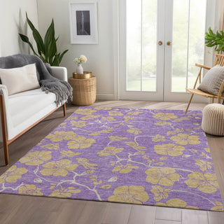 Piper Looms Mayfield Floral AMF1034 Purple Machine Washable Area Rug Lifestyle Image Feature