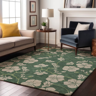 Piper Looms Mayfield Floral AMF1034 Sage Machine Washable Area Rug Lifestyle Image Feature