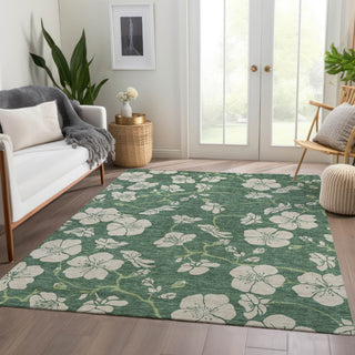 Piper Looms Mayfield Floral AMF1034 Sage Machine Washable Area Rug Lifestyle Image Feature