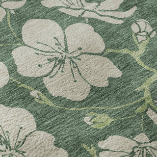 Piper Looms Mayfield Floral AMF1034 Sage Machine Washable Area Rug Swatch Image
