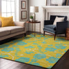 Piper Looms Mayfield Floral AMF1034 Yellow Machine Washable Area Rug Lifestyle Image Feature