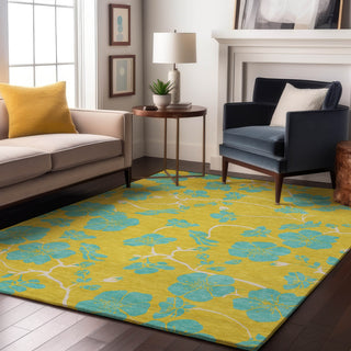 Piper Looms Mayfield Floral AMF1034 Yellow Machine Washable Area Rug Lifestyle Image Feature