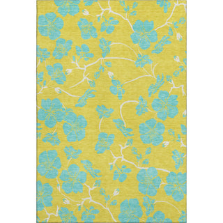Piper Looms Mayfield Floral AMF1034 Yellow Machine Washable Area Rug main image