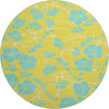 Piper Looms Mayfield Floral AMF1034 Yellow Machine Washable Area Rug Round Main Image