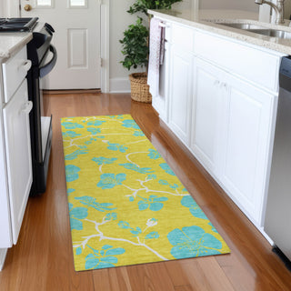 Piper Looms Mayfield Floral AMF1034 Yellow Machine Washable Area Rug Runner Lifestyle Image Feature