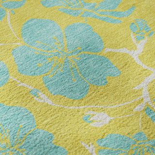 Piper Looms Mayfield Floral AMF1034 Yellow Machine Washable Area Rug Swatch Image