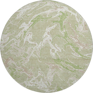 Piper Looms Mayfield Abstract AMF1035 Aloe Machine Washable Area Rug Round Main Image
