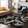 Piper Looms Mayfield Abstract AMF1035 Black Machine Washable Area Rug Lifestyle Image Feature