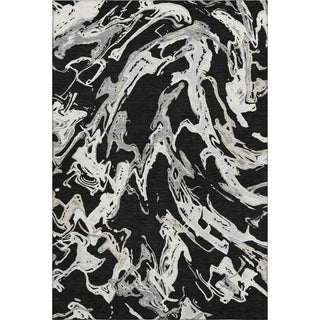Piper Looms Mayfield Abstract AMF1035 Black Machine Washable Area Rug main image