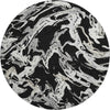 Piper Looms Mayfield Abstract AMF1035 Black Machine Washable Area Rug Round Main Image