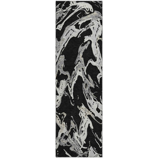Piper Looms Mayfield Abstract AMF1035 Black Machine Washable Area Rug Runner Main Image