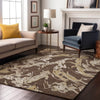 Piper Looms Mayfield Abstract AMF1035 Brown Machine Washable Area Rug Lifestyle Image Feature