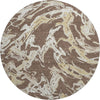 Piper Looms Mayfield Abstract AMF1035 Brown Machine Washable Area Rug Round Main Image
