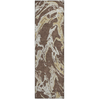 Piper Looms Mayfield Abstract AMF1035 Brown Machine Washable Area Rug Runner Main Image