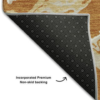 Piper Looms Mayfield Abstract AMF1035 Copper Machine Washable Area Rug Backing Image