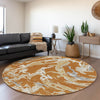 Piper Looms Mayfield Abstract AMF1035 Copper Machine Washable Area Rug Round Lifestyle Image Feature