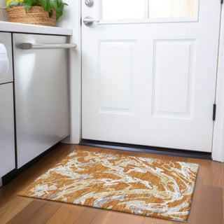 Piper Looms Mayfield Abstract AMF1035 Copper Machine Washable Area Rug Scatter Lifestyle Image Feature