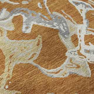 Piper Looms Mayfield Abstract AMF1035 Copper Machine Washable Area Rug Swatch Image