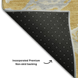 Piper Looms Mayfield Abstract AMF1035 Gold Machine Washable Area Rug Backing Image
