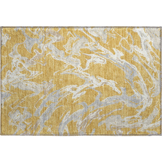 Piper Looms Mayfield Abstract AMF1035 Gold Machine Washable Area Rug Scatter Main Image